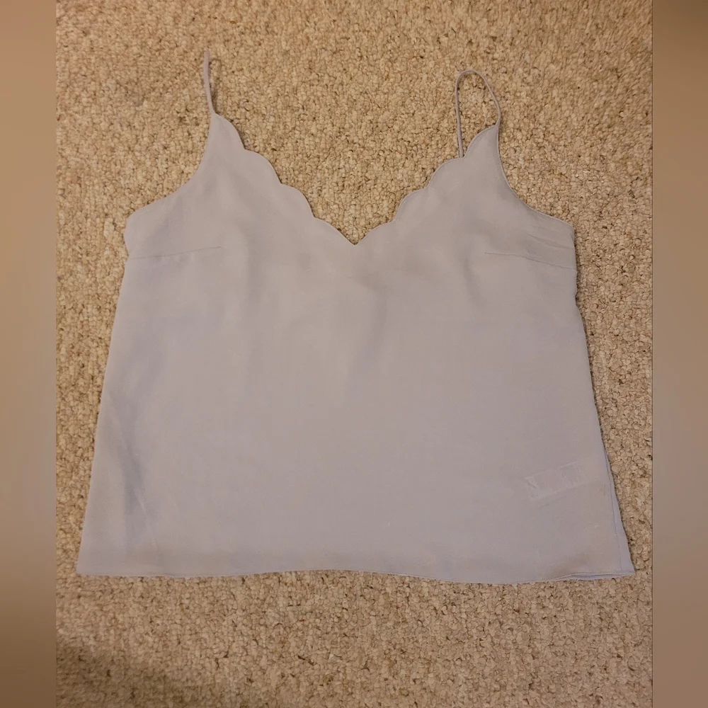 TopShop Grey Camisole Top with Scalloped Neckline - Picture 6 of 7
